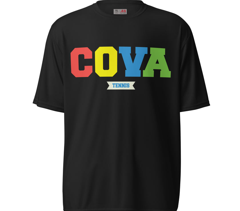 COVA Rainbow Unisex performance crew neck t-shirt by CoVA Tennis