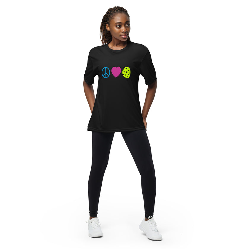 Peace Love Pickleball Unisex performance crew neck t-shirt