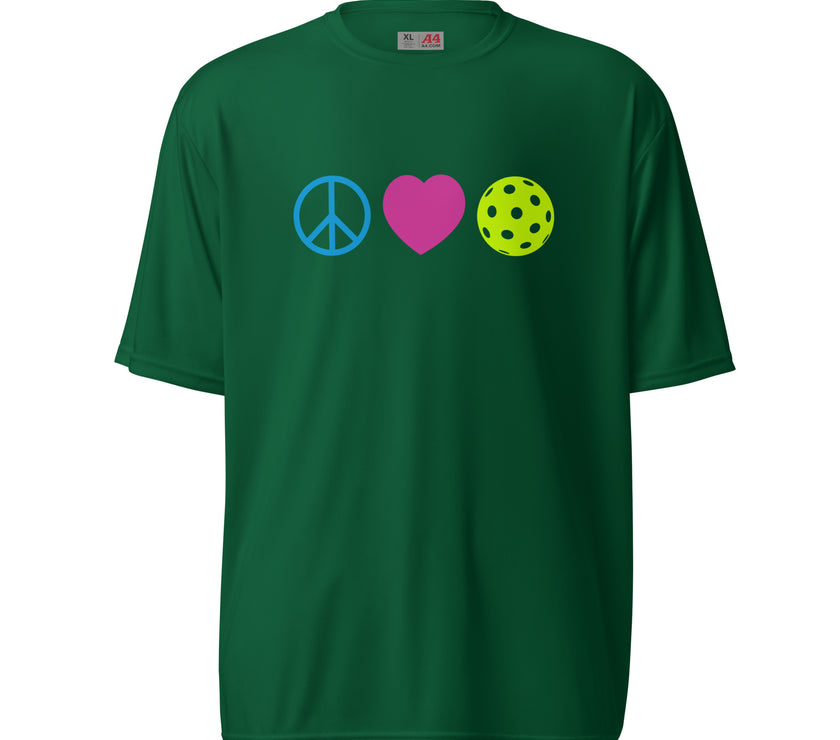 Peace Love Pickleball Unisex performance crew neck t-shirt