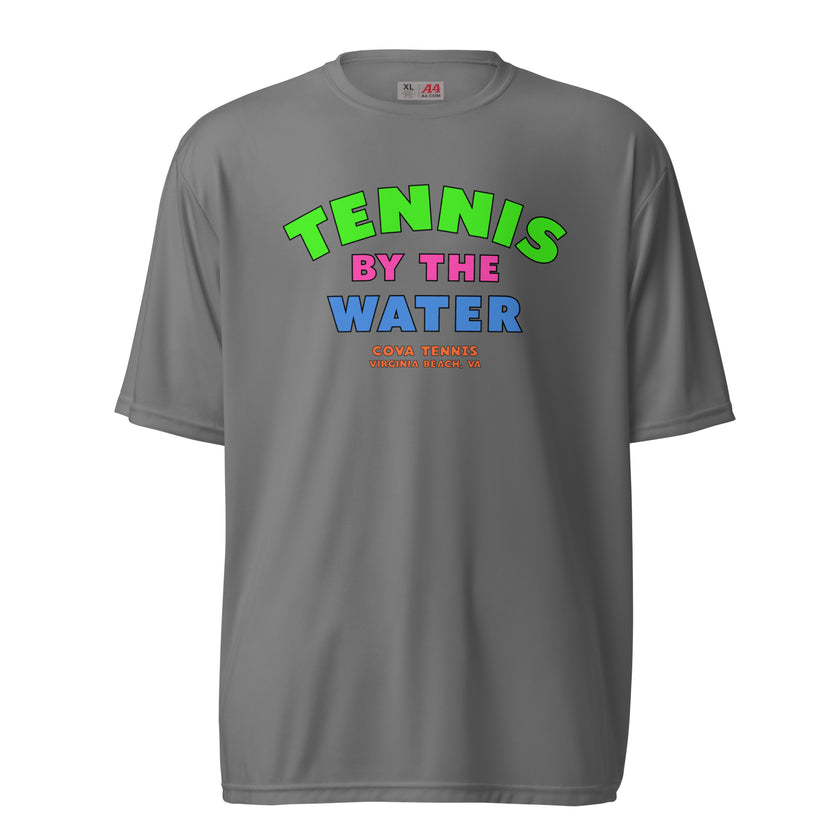 Tennis By The Water Unisex performance crew neck t-shirt by CoVA  Tennis