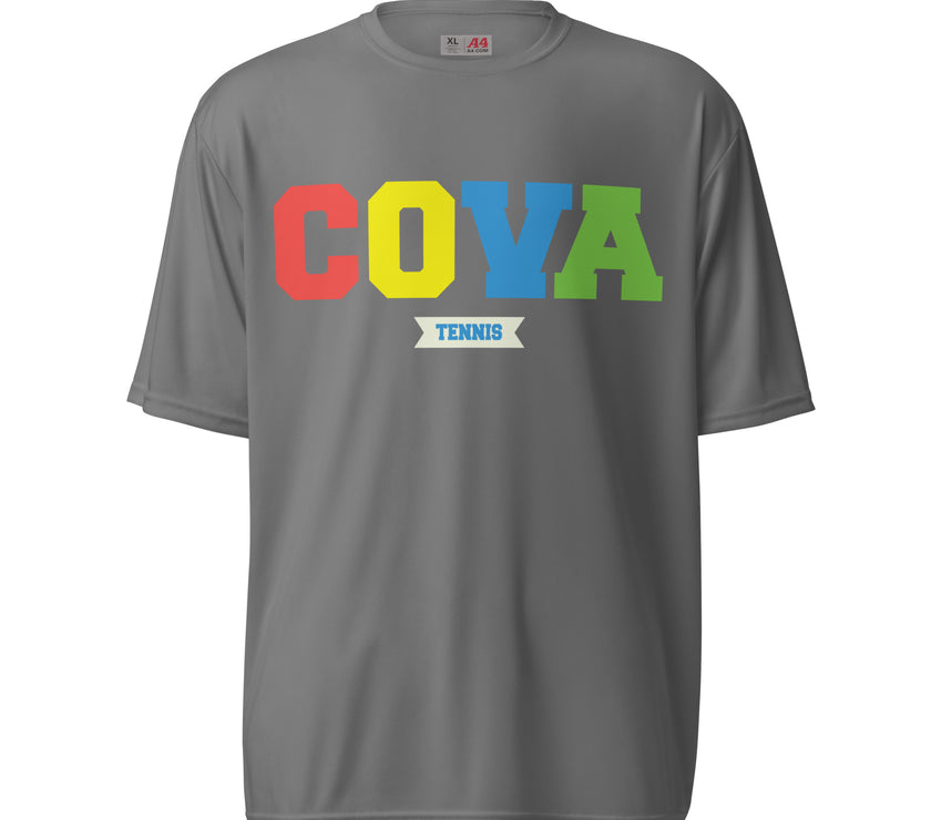 COVA Rainbow Unisex performance crew neck t-shirt by CoVA Tennis