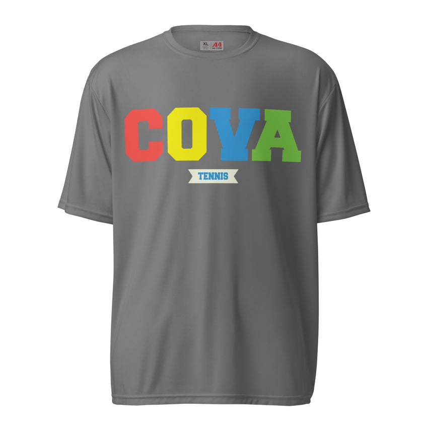 COVA Rainbow Unisex performance crew neck t-shirt by CoVA Tennis