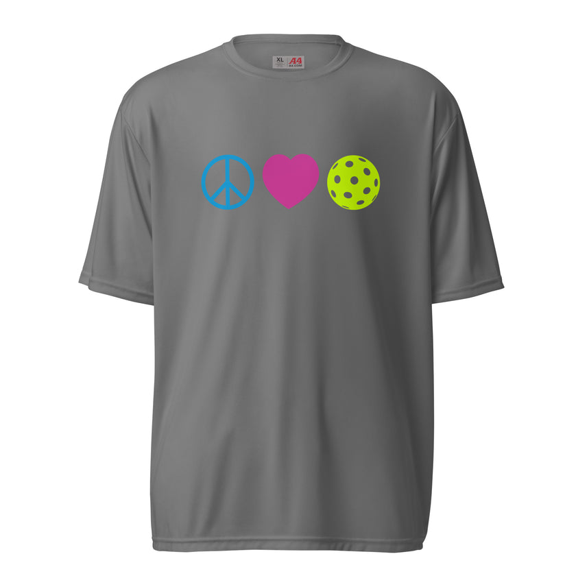 Peace Love Pickleball Unisex performance crew neck t-shirt