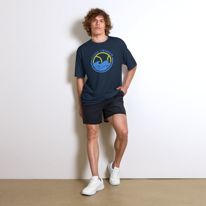 CoVA Tennis Ball & Waves Logo Unisex performance crew neck t-shirt