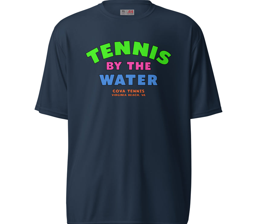 Tennis By The Water Unisex performance crew neck t-shirt by CoVA  Tennis