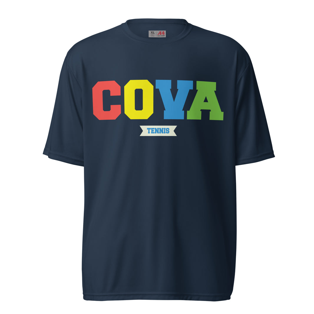 COVA Rainbow Unisex performance crew neck t-shirt by CoVA Tennis