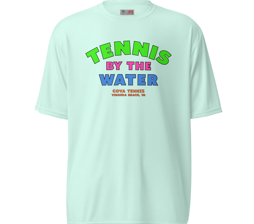 Tennis By The Water Unisex performance crew neck t-shirt by CoVA  Tennis