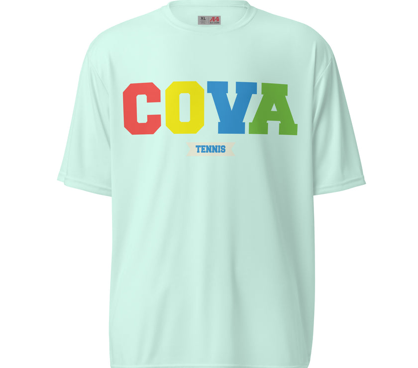 COVA Rainbow Unisex performance crew neck t-shirt by CoVA Tennis