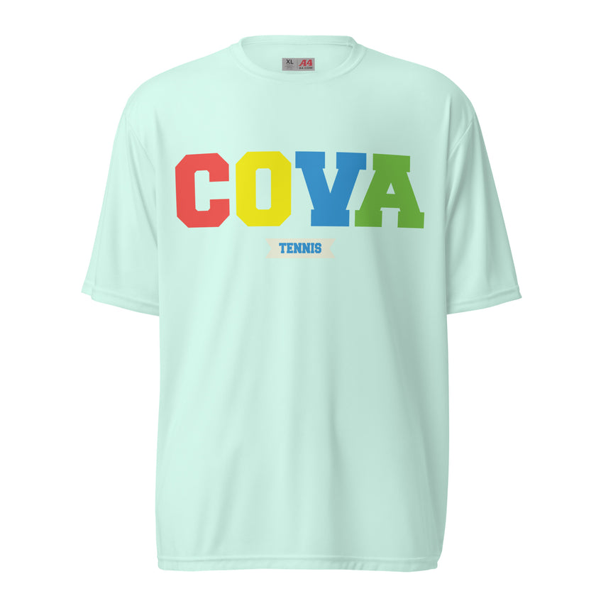 COVA Rainbow Unisex performance crew neck t-shirt by CoVA Tennis