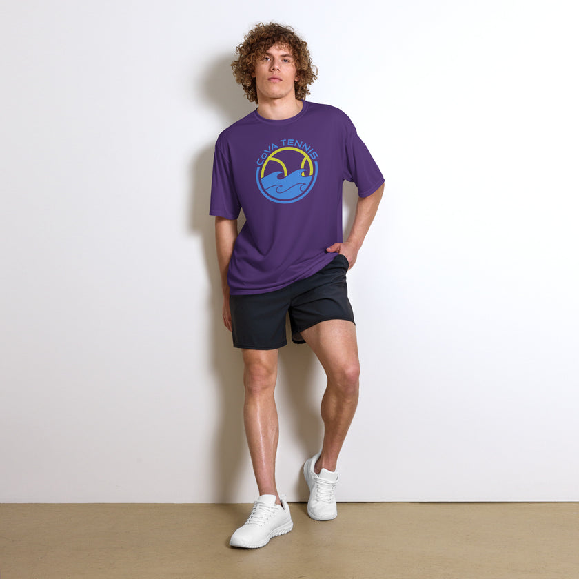 CoVA Tennis Ball & Waves Logo Unisex performance crew neck t-shirt