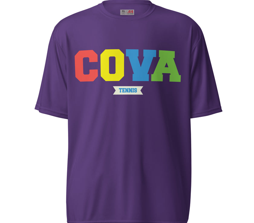 COVA Rainbow Unisex performance crew neck t-shirt by CoVA Tennis