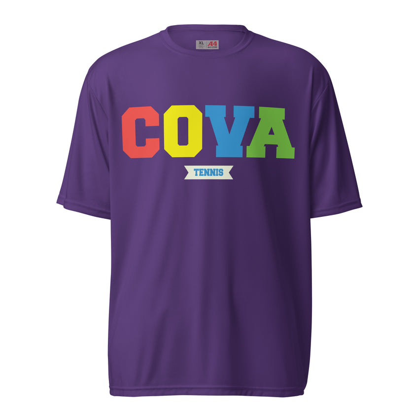 COVA Rainbow Unisex performance crew neck t-shirt by CoVA Tennis