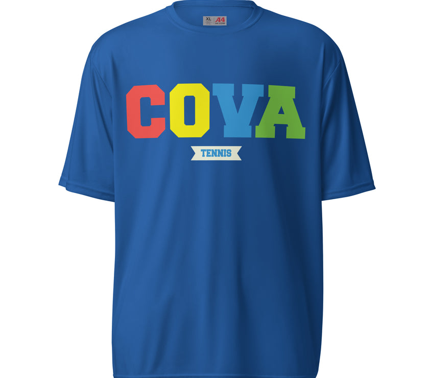 COVA Rainbow Unisex performance crew neck t-shirt by CoVA Tennis