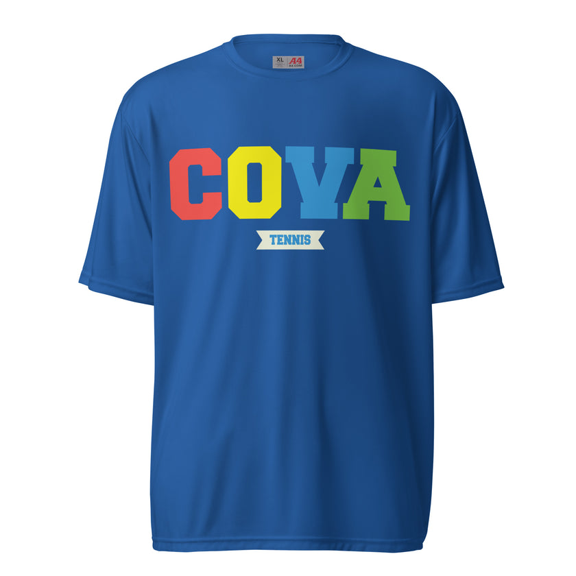 COVA Rainbow Unisex performance crew neck t-shirt by CoVA Tennis