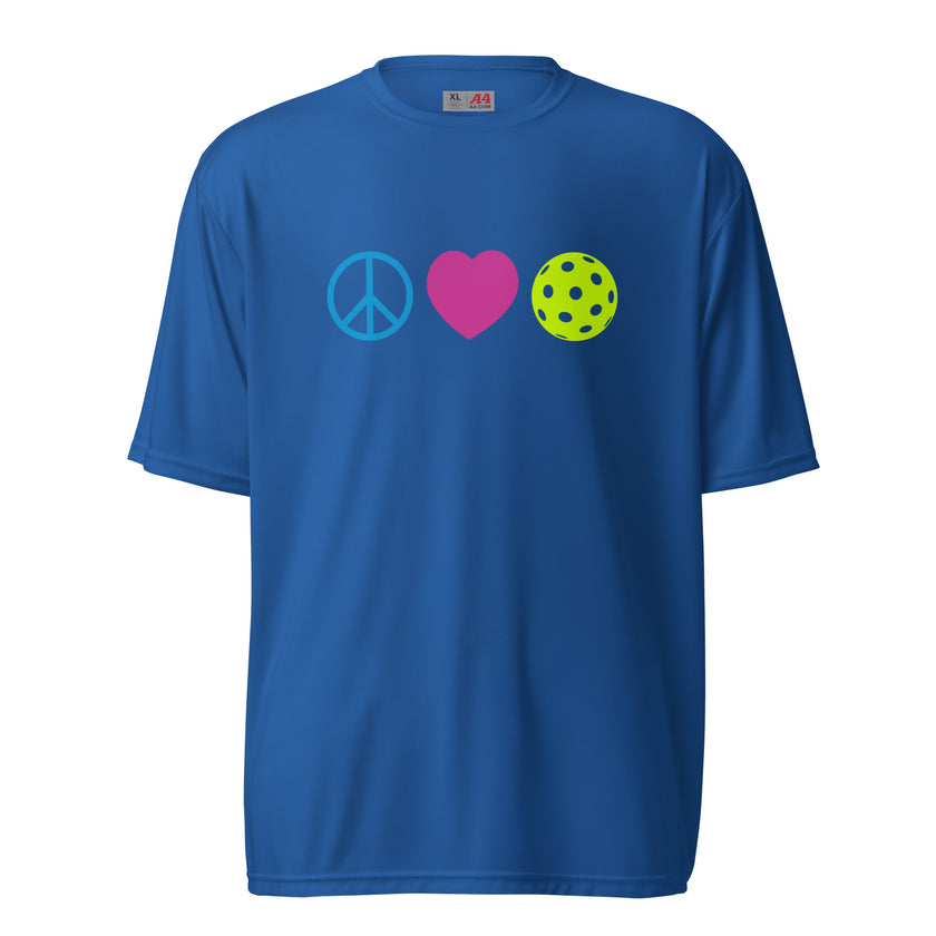 Peace Love Pickleball Unisex performance crew neck t-shirt