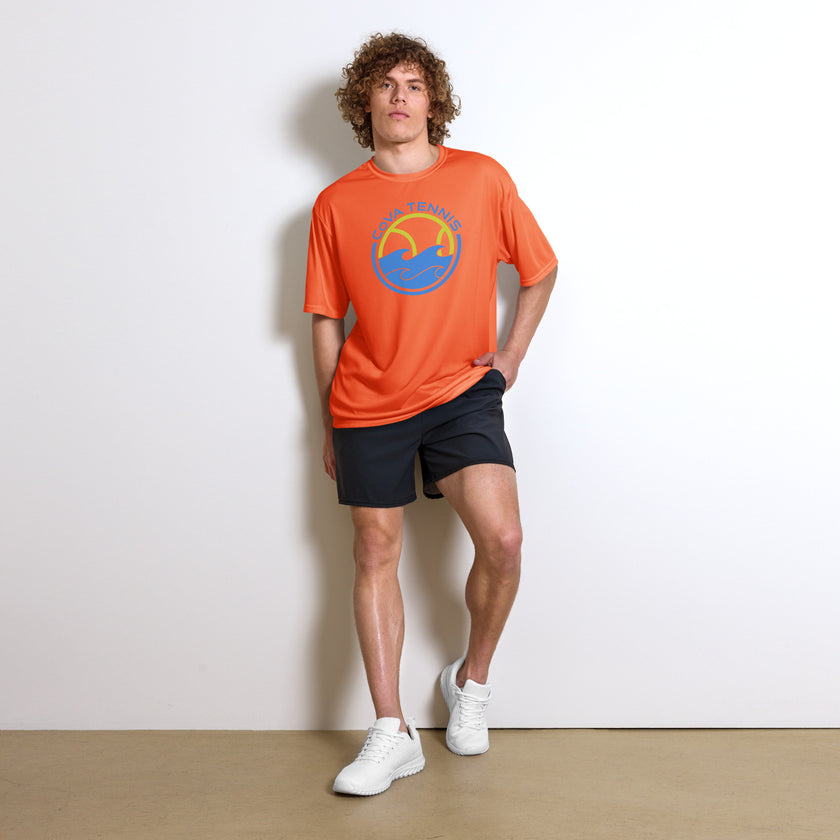 CoVA Tennis Ball & Waves Logo Unisex performance crew neck t-shirt