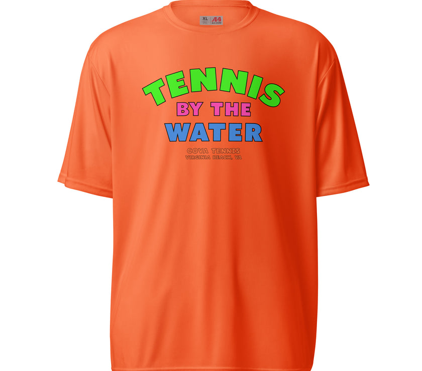 Tennis By The Water Unisex performance crew neck t-shirt by CoVA  Tennis