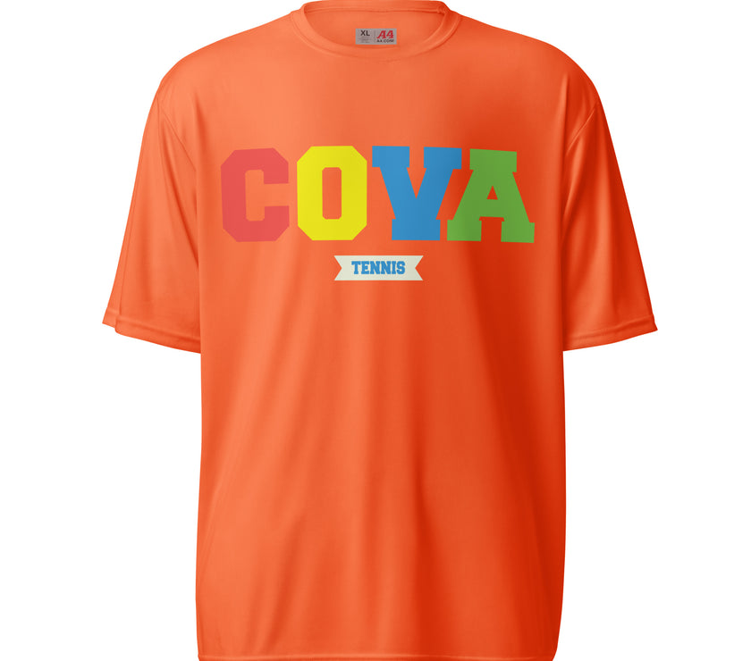 COVA Rainbow Unisex performance crew neck t-shirt by CoVA Tennis