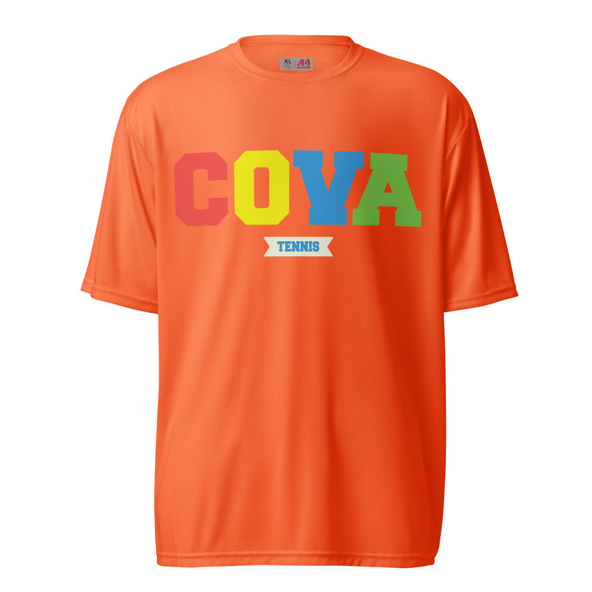 COVA Rainbow Unisex performance crew neck t-shirt by CoVA Tennis