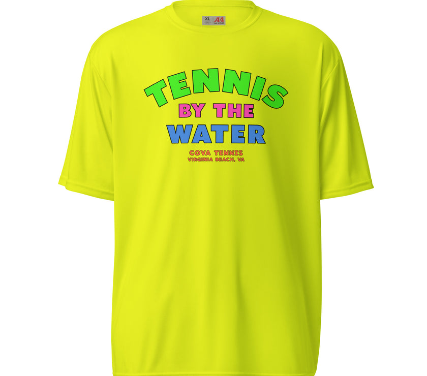 Tennis By The Water Unisex performance crew neck t-shirt by CoVA  Tennis