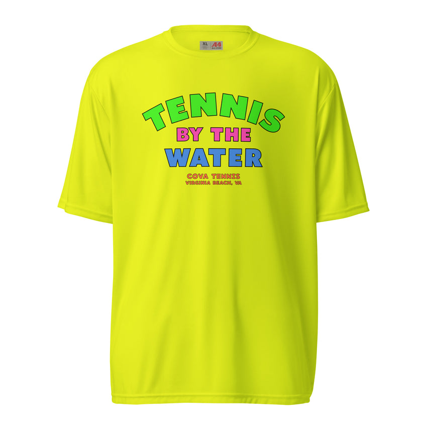 Tennis By The Water Unisex performance crew neck t-shirt by CoVA  Tennis