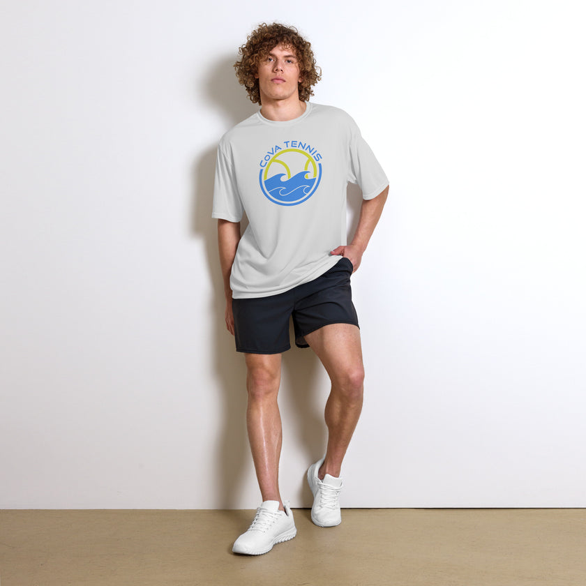 CoVA Tennis Ball & Waves Logo Unisex performance crew neck t-shirt