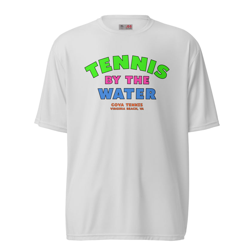 Tennis By The Water Unisex performance crew neck t-shirt by CoVA  Tennis