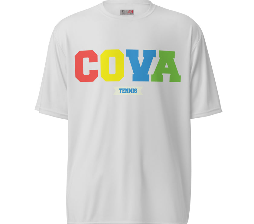 COVA Rainbow Unisex performance crew neck t-shirt by CoVA Tennis