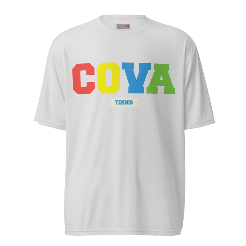 COVA Rainbow Unisex performance crew neck t-shirt by CoVA Tennis