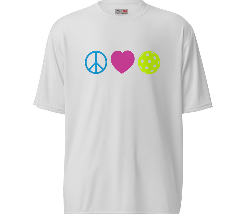 Peace Love Pickleball Unisex performance crew neck t-shirt