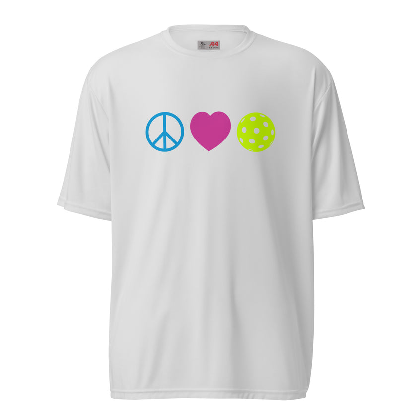 Peace Love Pickleball Unisex performance crew neck t-shirt