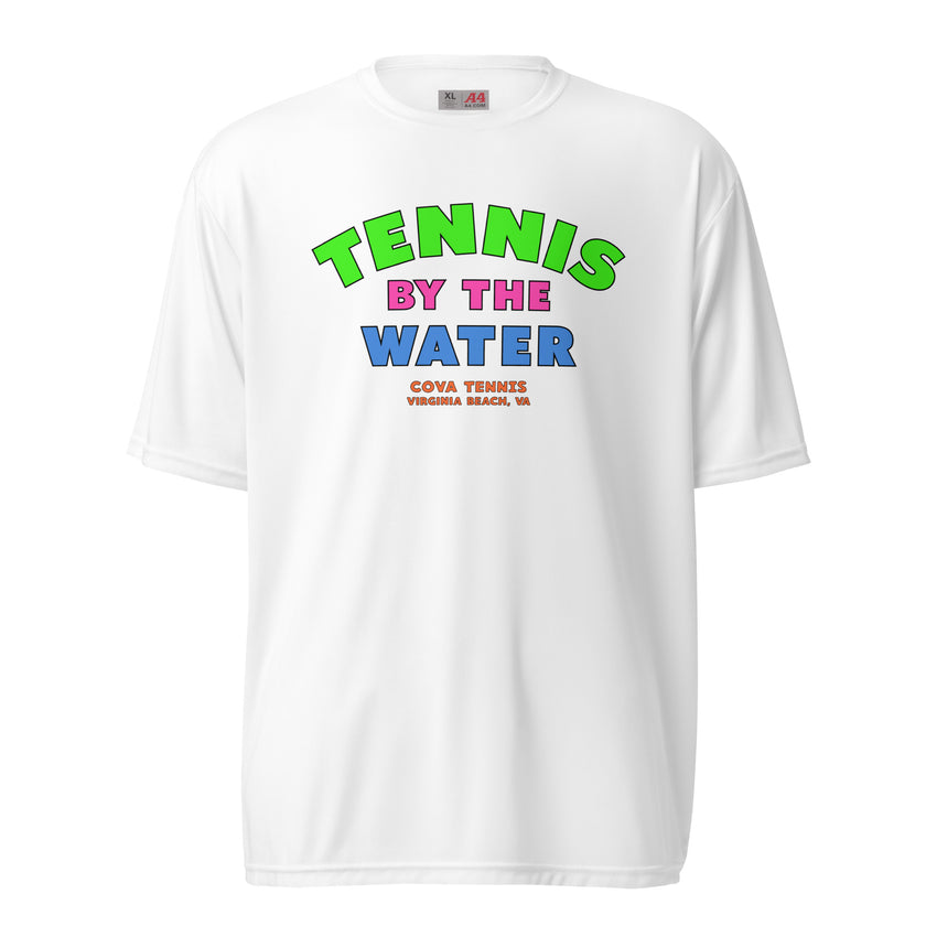 Tennis By The Water Unisex performance crew neck t-shirt by CoVA  Tennis