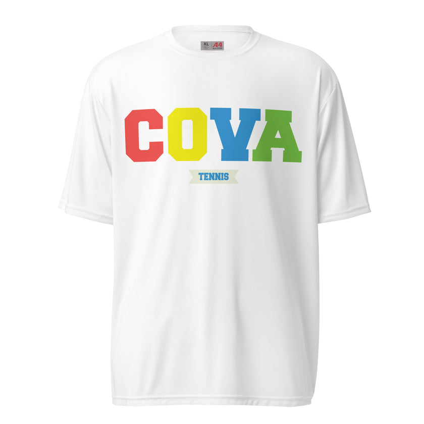 COVA Rainbow Unisex performance crew neck t-shirt by CoVA Tennis