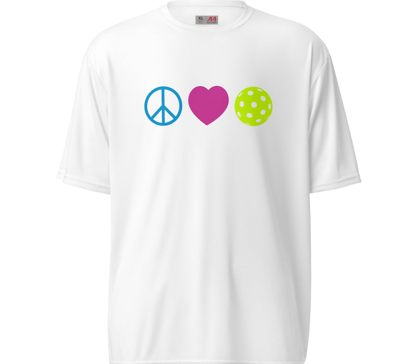 Peace Love Pickleball Unisex performance crew neck t-shirt