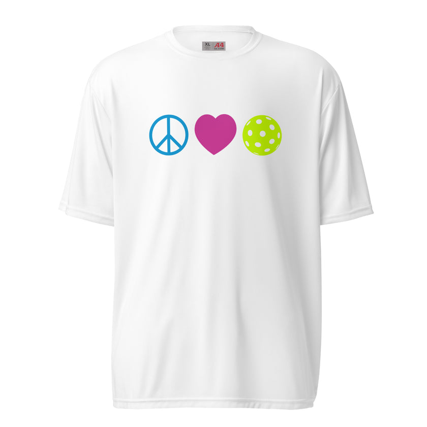 Peace Love Pickleball Unisex performance crew neck t-shirt