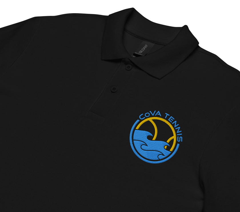 CoVA Tennis Ball & Waves Logo Unisex pique polo shirt