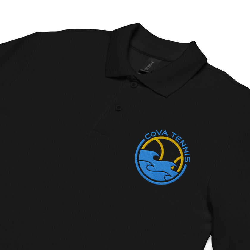 CoVA Tennis Ball & Waves Logo Unisex pique polo shirt