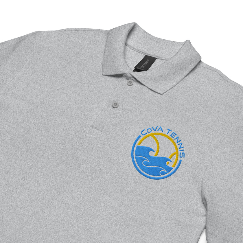 CoVA Tennis Ball & Waves Logo Unisex pique polo shirt