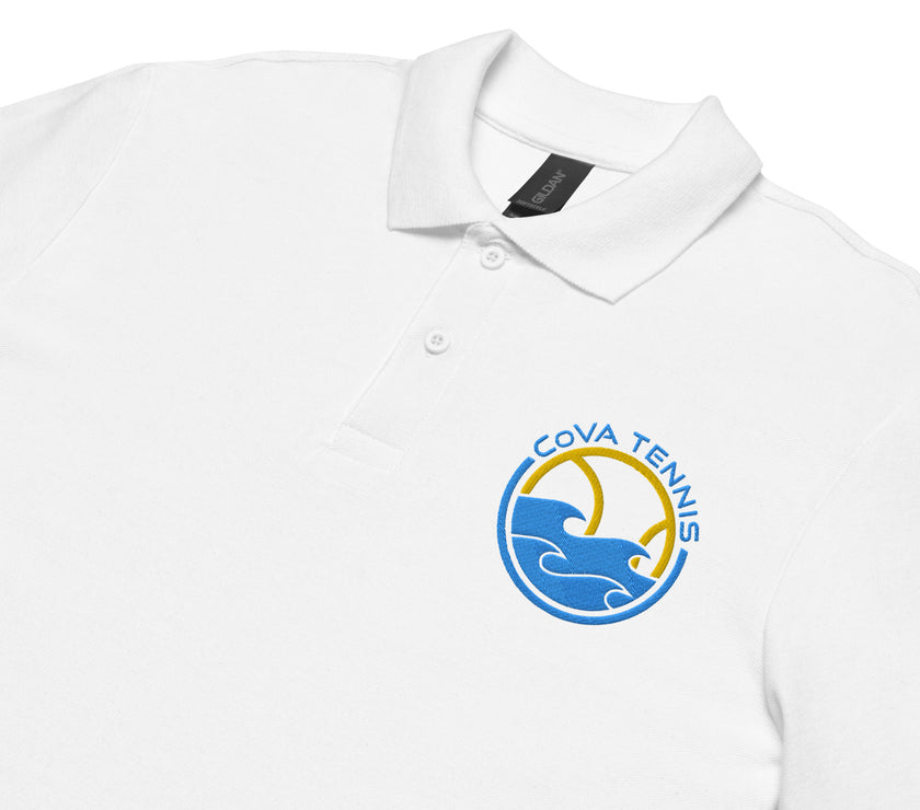 CoVA Tennis Ball & Waves Logo Unisex pique polo shirt