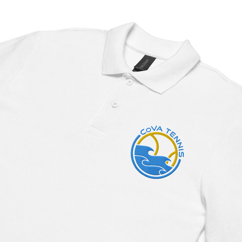 CoVA Tennis Ball & Waves Logo Unisex pique polo shirt