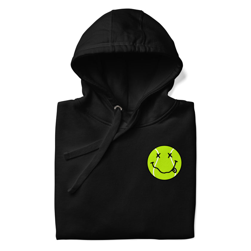 Smiling Tennis Ball by CoVA Tennis Unisex Premium Hoodie