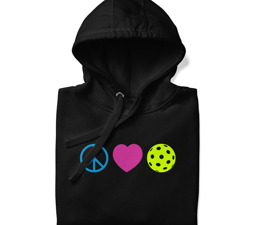 Peace Love Pickleball Unisex Heavy Weight Hoodie