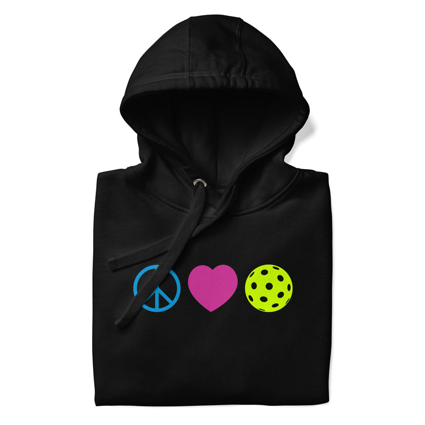 Peace Love Pickleball Unisex Heavy Weight Hoodie