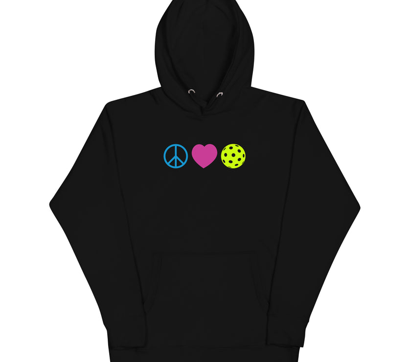 Peace Love Pickleball Unisex Heavy Weight Hoodie