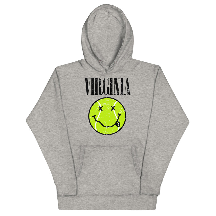 Virginia Smiley Face Tennis Ball by CoVA Tennis Unisex Hoodie