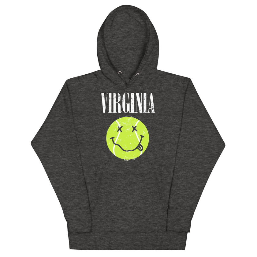 Virginia Smiley Face Tennis Ball by CoVA Tennis Unisex Hoodie