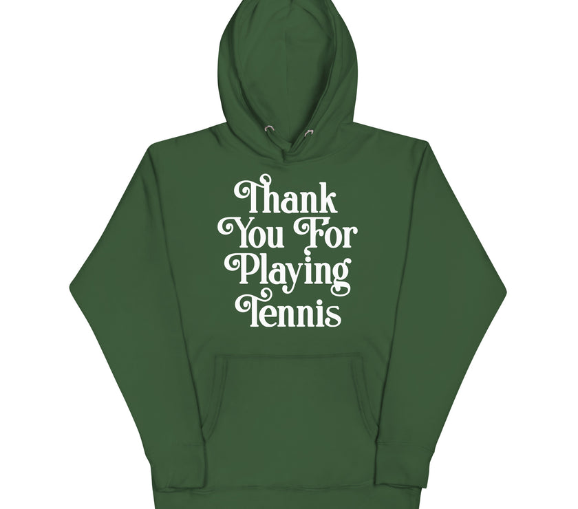 Thank You For Playing Tennis By CoVA Tennis Unisex Premium Hoodie