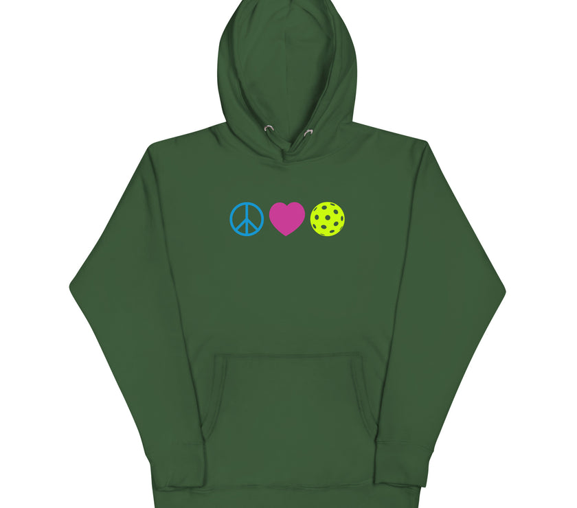 Peace Love Pickleball Unisex Heavy Weight Hoodie