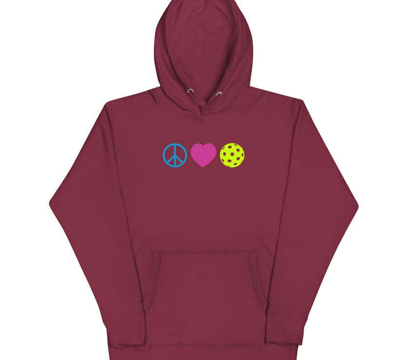 Peace Love Pickleball Unisex Heavy Weight Hoodie