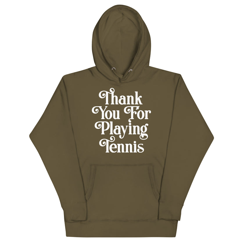 Thank You For Playing Tennis By CoVA Tennis Unisex Premium Hoodie